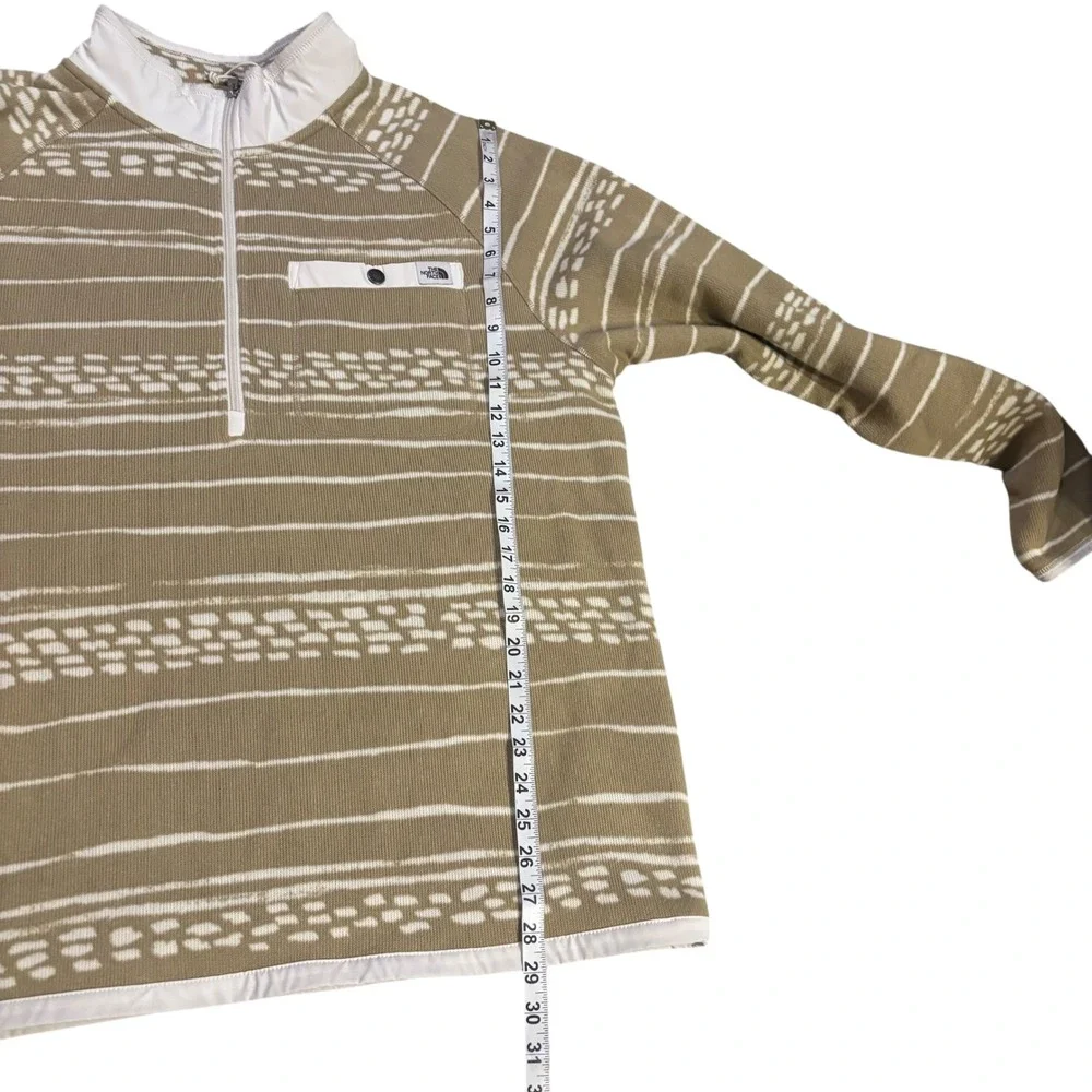 The North‎ Face Gordon Lyons Mens XL 1/4 Zip Fleece Pullover Tan White Striped